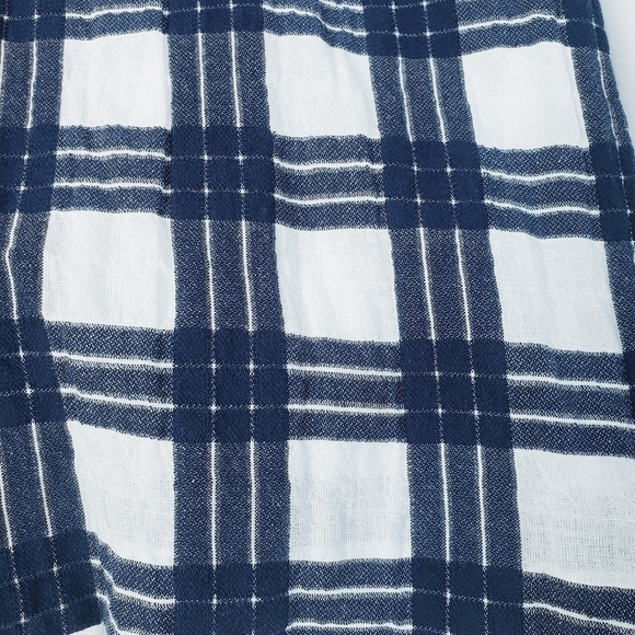 NWT Madewell Leighton Bell Sleeve Dress Navy White Plaid Size 6 - Picture 10 of 12